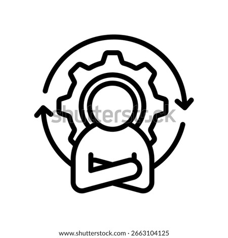 Operations Management Icon Outline Vector Illustration