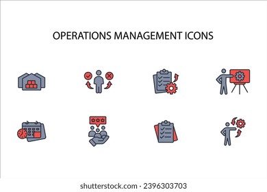 Operations management icon set.vector.Editable stroke.linear style sign for use web design,logo.Symbol illustration.