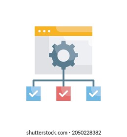 Operations Management vector flat icon style illustration. EPS 10 file