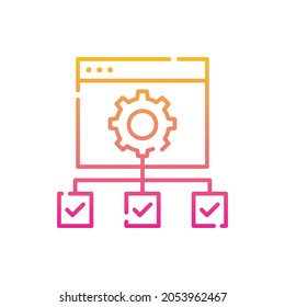 Operations Management vector gradient icon style illustration. EPS 10 file