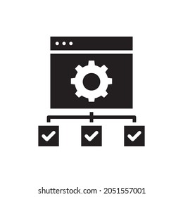 Operations Management vector solid icon style illustration. EPS 10 file