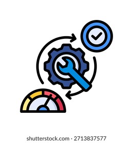 Operations Optimization Icon Lineal Color Vector Illustration