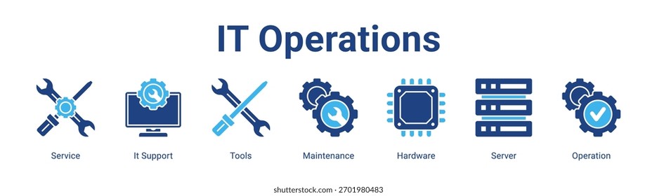 Elemento de icono de Anuncio de Web de operaciones de TI para el diseño en una colección