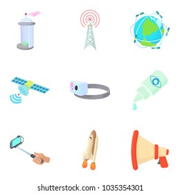 Operative icons set. Cartoon set of 9 operative vector icons for web isolated on white background