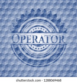 Operator blue hexagon emblem.