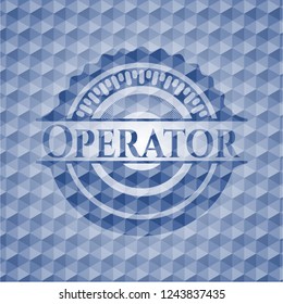 Operator blue polygonal emblem.