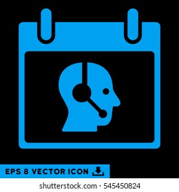 Operator Calendar Day icon. Vector EPS illustration style is flat iconic symbol, blue color.