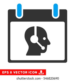 Operator Calendar Day icon. Vector EPS illustration style is flat iconic bicolor symbol, blue and gray colors.