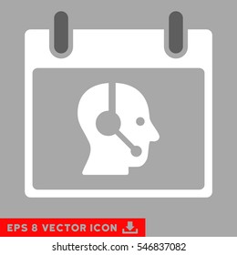 Operator Calendar Day icon. Vector EPS illustration style is flat iconic bicolor symbol, dark gray and white colors.
