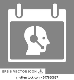 Operator Calendar Day icon. Vector EPS illustration style is flat iconic symbol, white color.