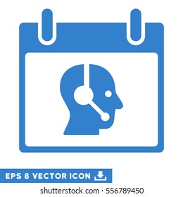 Operator Calendar Day icon. Vector EPS illustration style is flat iconic symbol, cobalt color.
