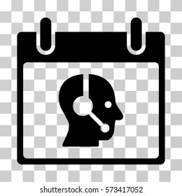 Operator Calendar Day icon. Vector illustration style is flat iconic symbol, black color, transparent background. Designed for web and software interfaces.