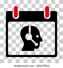 Operator Calendar Day icon. Vector illustration style is flat iconic bicolor symbol, intensive red and black colors, transparent background. Designed for web and software interfaces.