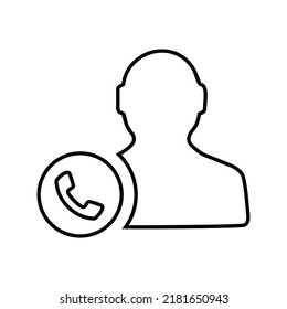Operator, call, dial, contact line icon. Outline vector.