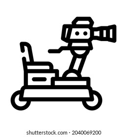 operator cart with video camera line icon vector. operator cart with video camera sign. isolated contour symbol black illustration