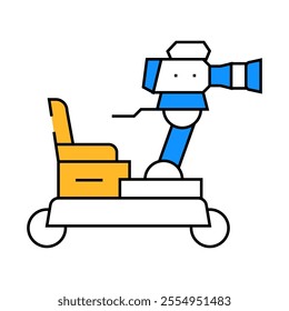 operator cart with video camera line icon vector. operator cart with video camera sign. isolated symbol illustration