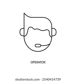 Icono de línea de concepto de operador. Ilustración de elemento simple. diseño de símbolo de esquema de concepto de operador.