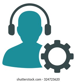 Operator Configuration vector icon. Style is bicolor flat symbol, soft blue colors, rounded angles, white background.