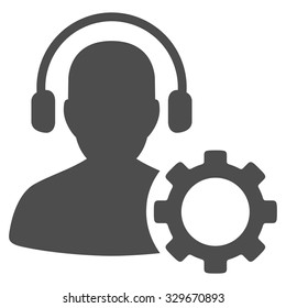 Operator Configuration vector icon. Style is flat symbol, gray color, rounded angles, white background.