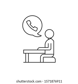 operator contact - minimal line web icon. simple vector illustration. concept for infographic, website or app.