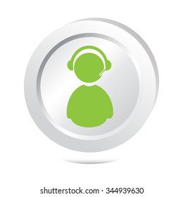 Operator, contact sign button icon illustration