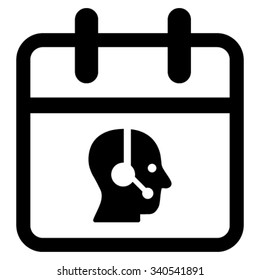 Operator Date vector icon. Style is flat symbol, black color, rounded angles, white background.