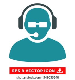 Operator EPS vector icon. Illustration style is flat iconic bicolor soft blue symbol on white background.