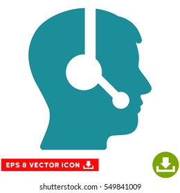 Operator EPS vector icon. Illustration style is flat iconic soft blue symbol on white background.