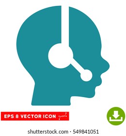 Operator EPS vector icon. Illustration style is flat iconic soft blue symbol on white background.