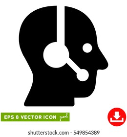 Operator EPS vector pictogram. Illustration style is flat iconic black symbol on white background.