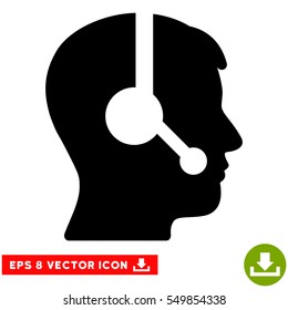 Operator EPS vector pictograph. Illustration style is flat iconic black symbol on white background.