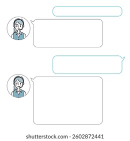 Operator female chat speech bubble illustration