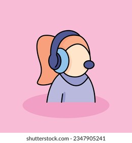 Ilustración del icono de la caricatura vectorial libre del operador. concepto de icono de experiencia de cliente aislado. estilo de dibujos animados planos