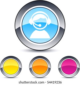 Operator glossy round web buttons.