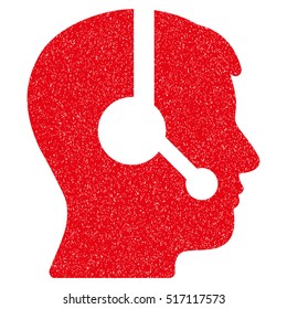 Operator grainy textured icon for overlay watermark stamps. Flat symbol with dust texture. Dotted vector red ink rubber seal stamp with grunge design on a white background.
