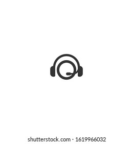 operator with headphones and microphone line icon. flat vector illustration isolated on white. girl with headset. consulting, job online, internet. Call center. help line.