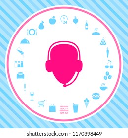 Operator in headset. Call center icon
