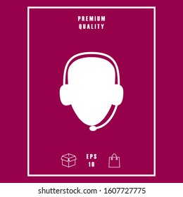 Operator in headset. Call center icon. Graphic elements for your design