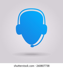 Operator in headset. Call center icon.