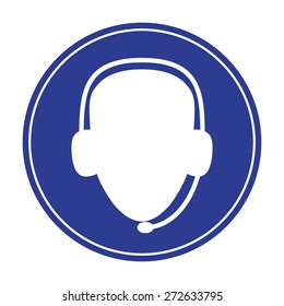 Operator in headset. Call center icon.