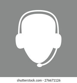 Operator in headset. Call center icon