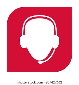 Operator in headset. Call center icon.