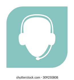 Operator in headset. Call center icon.