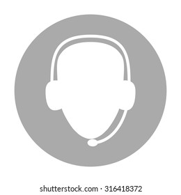 Operator in headset. Call center icon.