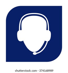 Operator in headset. Call center icon.