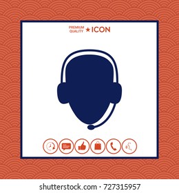 Operator in headset. Call center icon Operator in headset. Call center icon