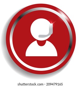 Operator in headset - Vector icon