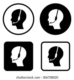 Operator in headset  - vector icon