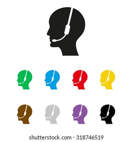 Operator in headset  - vector icon