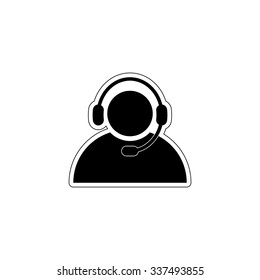 Operator in headset - vector icon